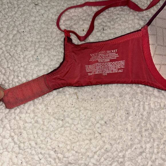 Victoria’s Secret Bra Padded Perfect Coverage Pink 32C T-Shirt - Picture 4 of 5